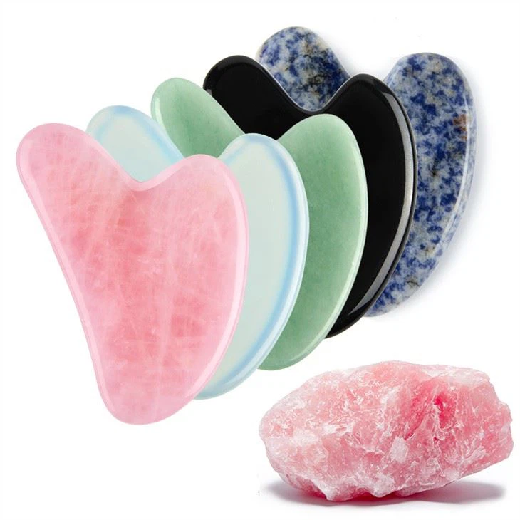 Pietra Gua Sha di quarzo rosa