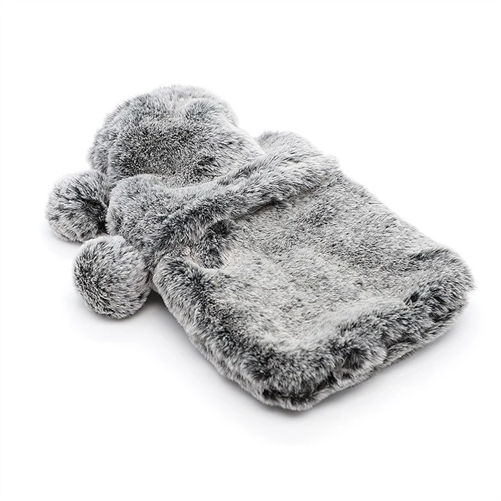 Knitted Socks And Hot Water Bottle fur Cover Gift Set