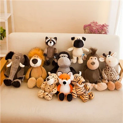 Giocattolo della peluche dell'elefante della giraffa del procione della volpe farcito